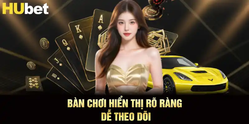 Bàn chơi hiển thị rõ ràng, dễ theo dõi