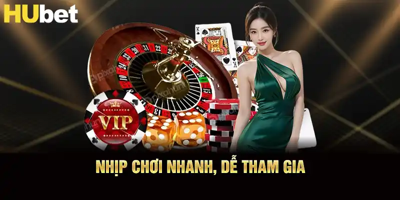 Nhịp chơi Tài xỉu HUBET nhanh, dễ tham gia